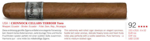 Chinnock Cellars Cigars Terroir Toro - Image 2